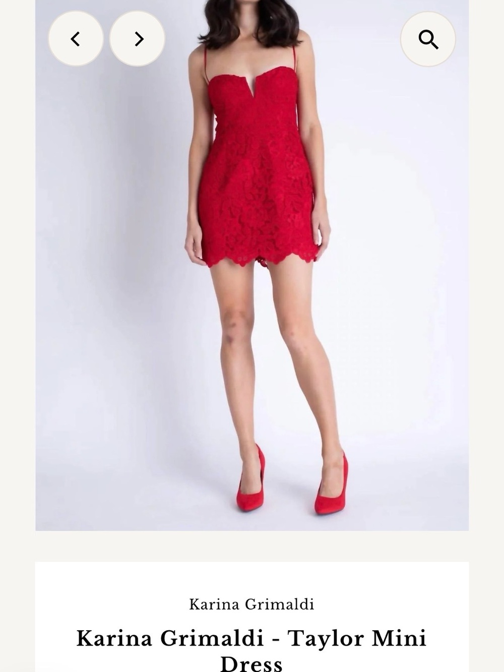 Karina Grimaldi Red Lace Mini Dress Small NWT